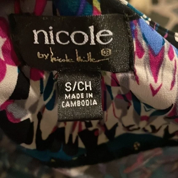Nicole Miller Nicole Abstract Print Surplice Dress Size S - Picture 6 of 7